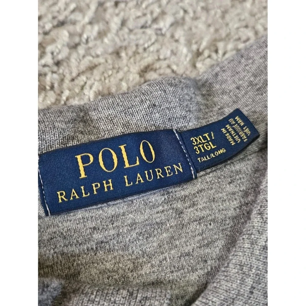 Polo Ralph Lauren Polo Shirt Men 3XLT Gray Short Sleeve Cotton Big & Tall Pony